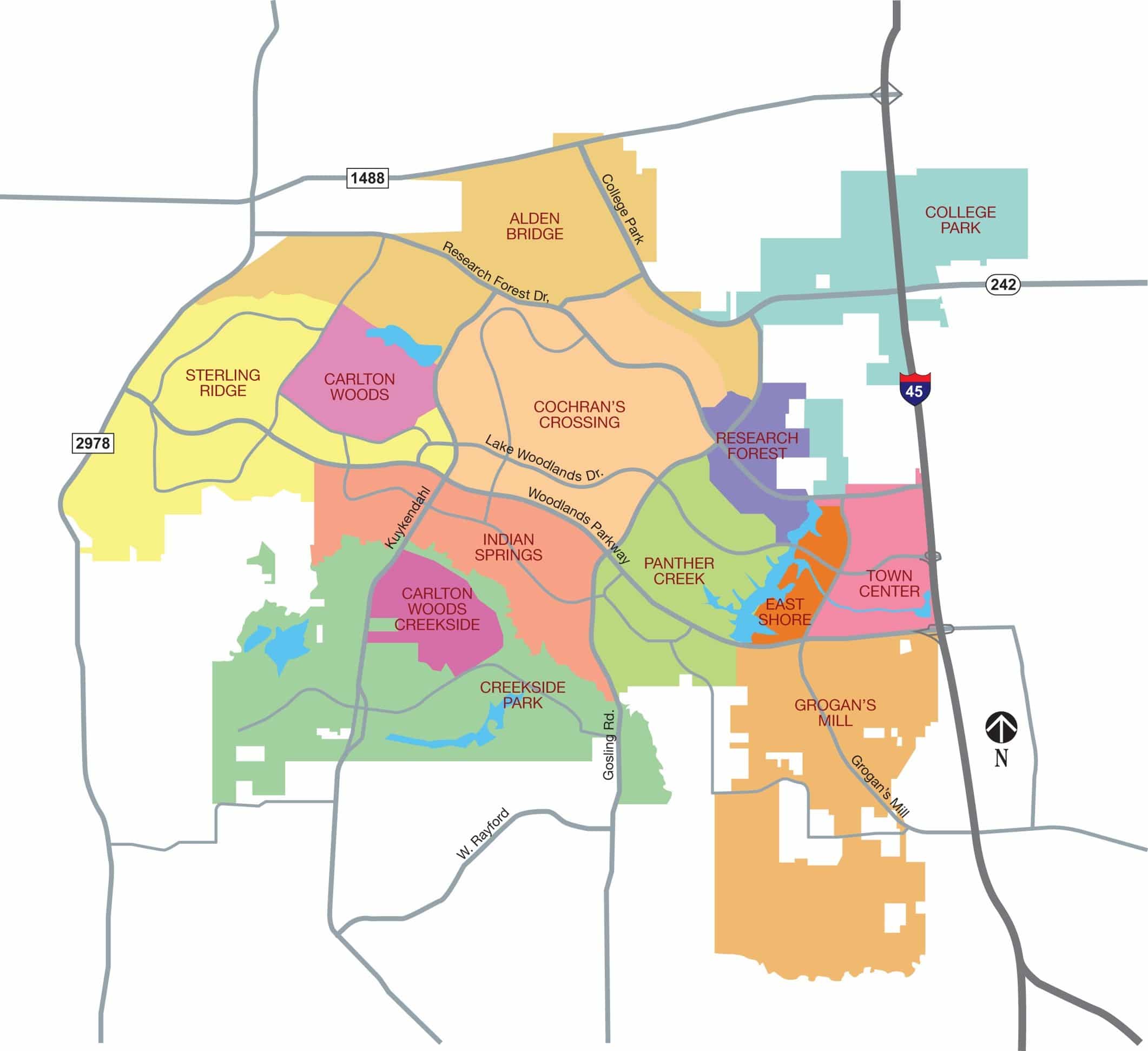 The Woodlands map