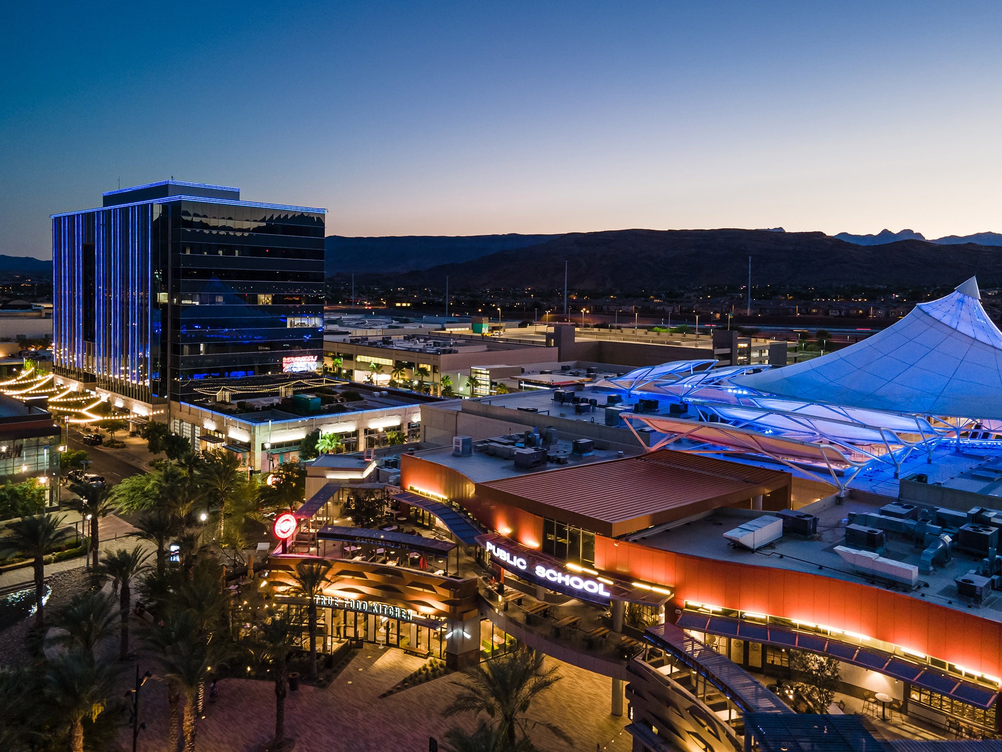 Summerlin ONE lit up in the evening