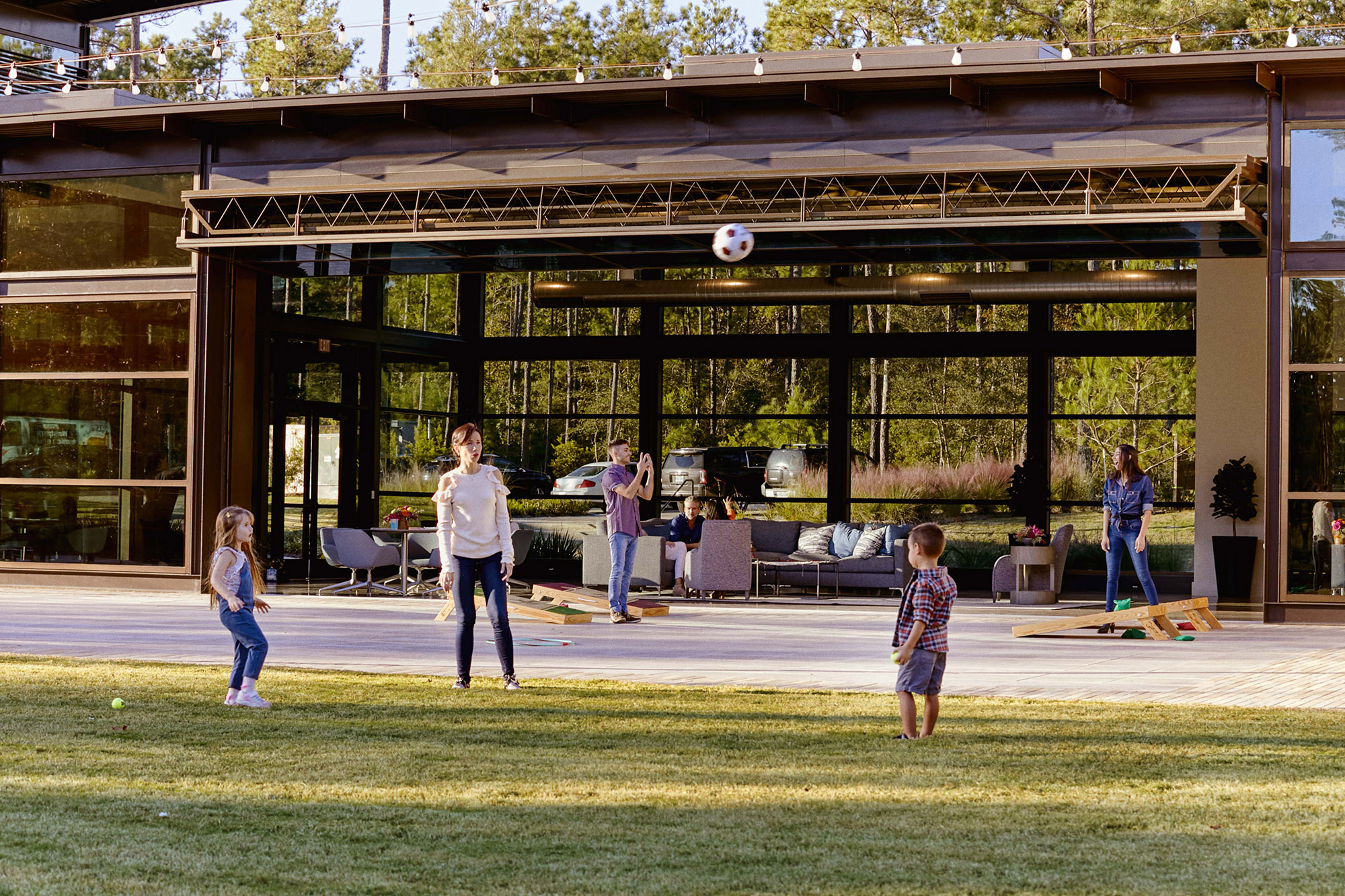 The Woodlands Hills, children playing ball