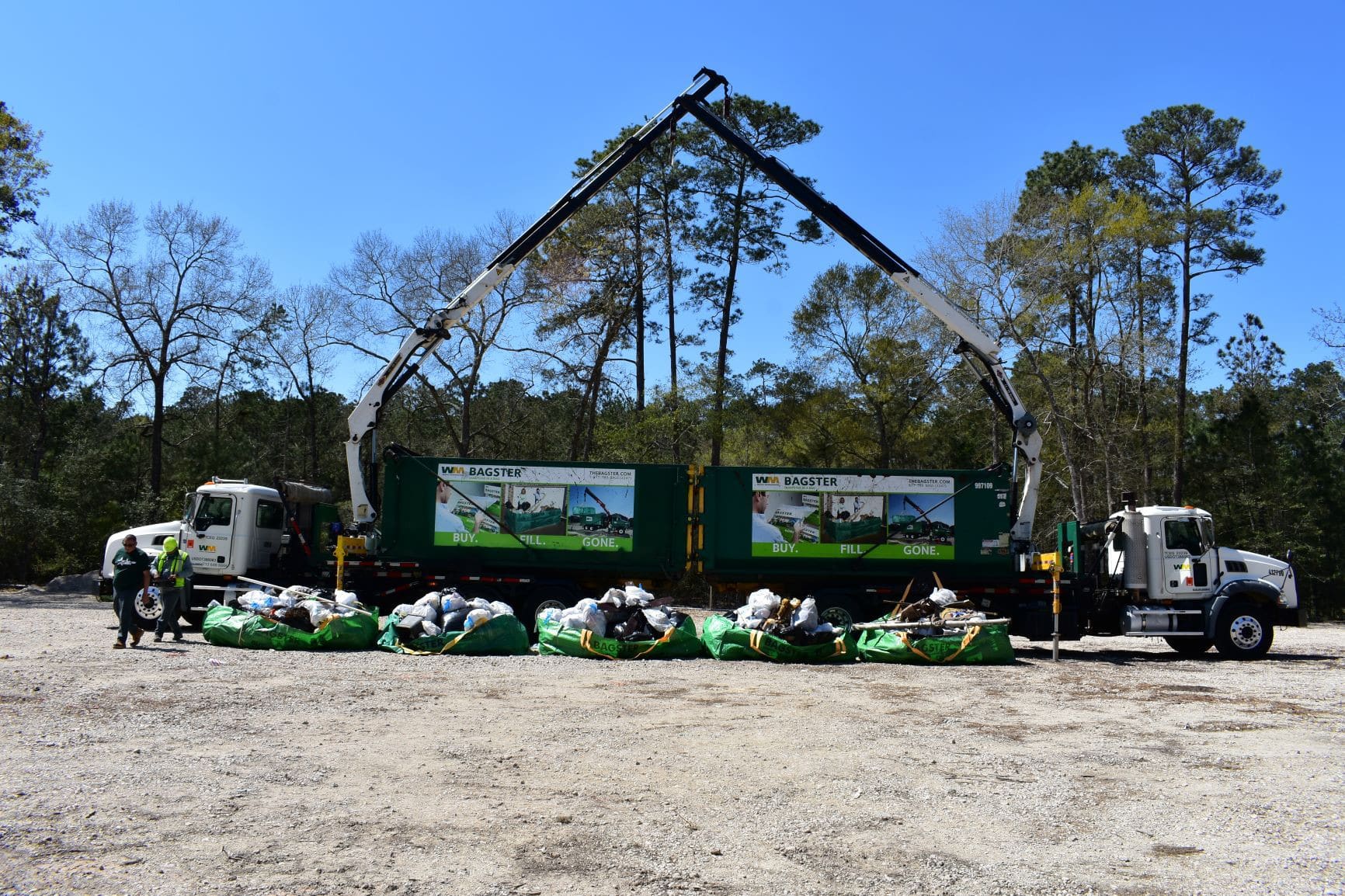 Recycling trucks in The Woodlands, Texas