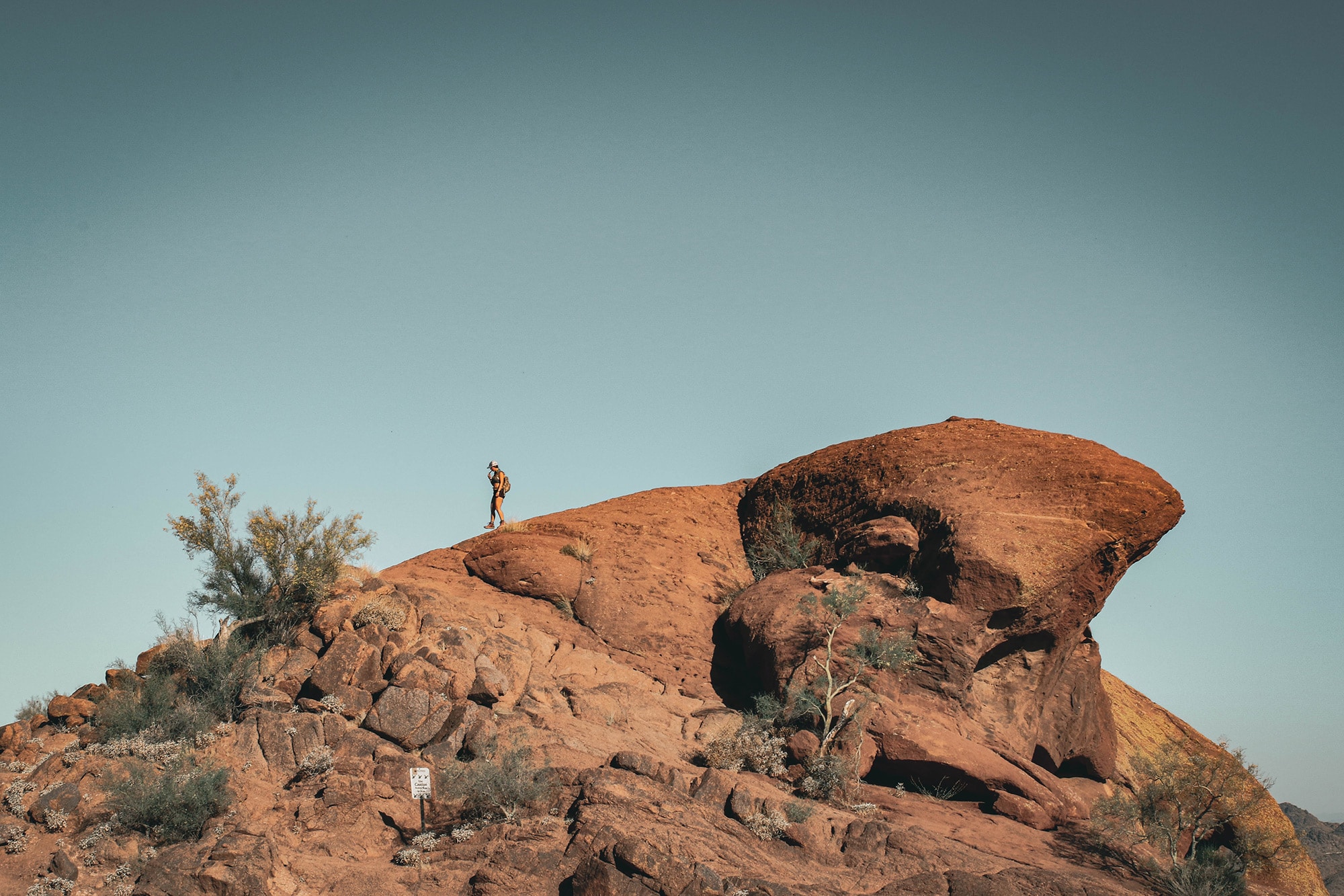 Person trekking in Arizona