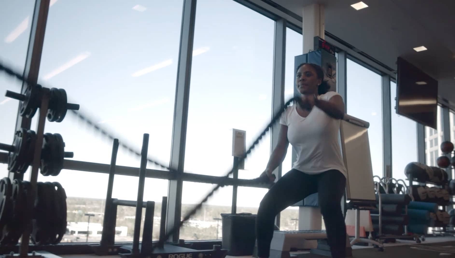 Woman working out in gym