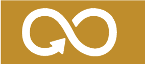 A white logo with the letter o on a brown background that represents communities.
